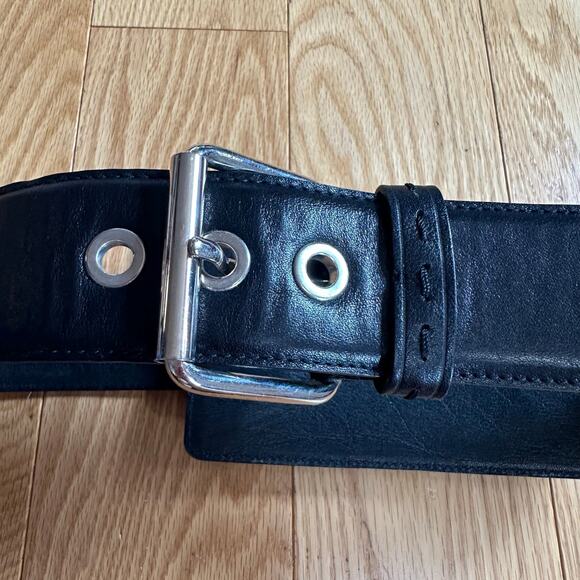 Chloe Black Leather Belt with Large Moveable Panel Size Small main image 6
